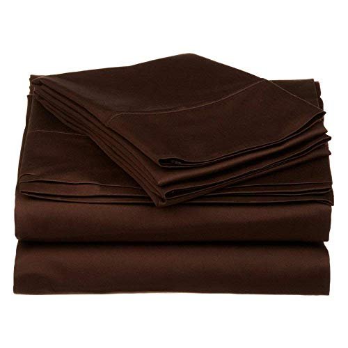 Singh's Textiles 600 Thread Count 100% Egyption Cotton Full Sleeper Sofa Bed Sheet Set (54" x 72" + 4") Chocolate Solid
