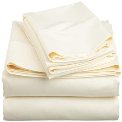 Singh's Textiles 600 Thread Count 100% Egyption Cotton Full Sleeper Sofa Bed Sheet Set (54" x 72" + 4") Ivory Solid