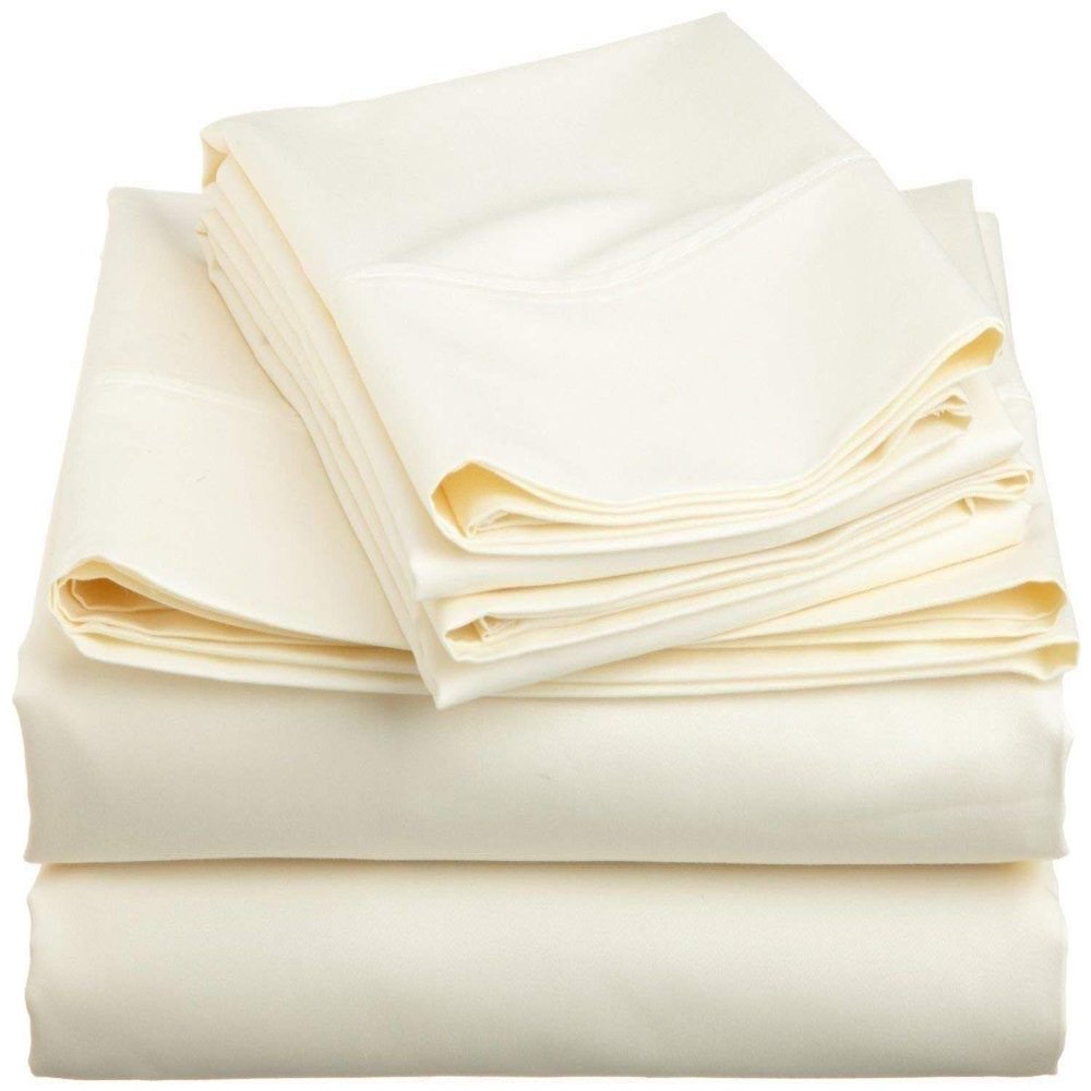 Singh's Textiles 600 Thread Count 100% Egyption Cotton Full Sleeper Sofa Bed Sheet Set (54" x 72" + 4") Ivory Solid