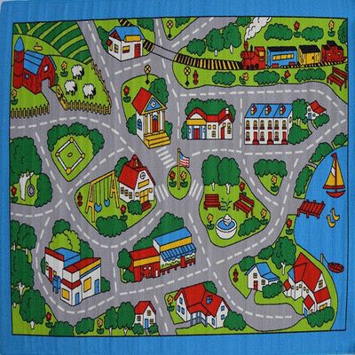 Champion Rugs CR'S 8FTX11FT Kids Educational/Playtime Rug 7FT.4INX10FT.4IN Please Check All Pictures (Street MAP Gray)