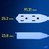 Maximm Cable 12 Ft 360 Rotating Flat Plug Extension Cord, 16/3 AWG Multi 3 Outlet 3-Prong Grounded Wire- White - UL Certified view 4