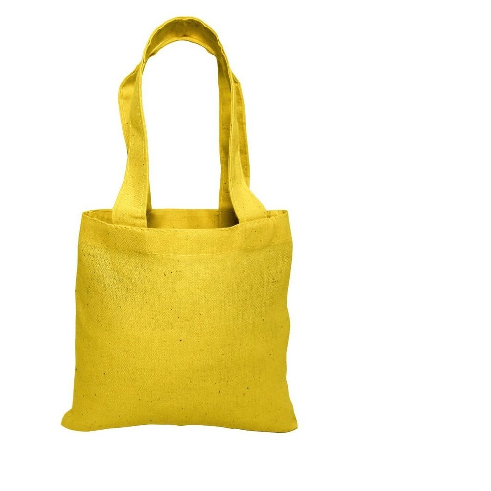 12 PACK Party Favor Cotton Tote Gift Bags with Handles, Bright Colors by SHOPINUSA (Yellow)