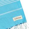 Bersuse Towels Anatolia XL Beach Blanket Throw Blanket Turkish Towel 100% Cotton Extra-Large Quick-Dry Lightweight Premium Peshtemal Towel - 61x82 Inches, Turquoise (Set of 3) view 4