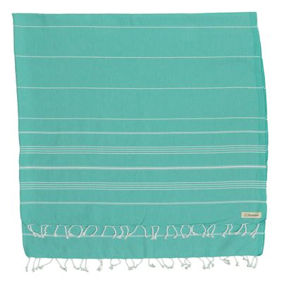 Bersuse Towels Anatolia XL Beach Blanket Throw Blanket Turkish Towel 100% Cotton Extra-Large Quick-Dry Lightweight Premium Peshtemal Towel - 61x82 Inches, Mint Green (Set of 3)