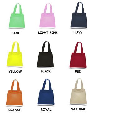 Assorted Bright Colors!! Party Favor Cotton Tote Gift Bags with Handles by SHOPINUSA ( 12 PACK)