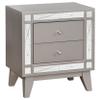 Coaster Home Furnishings Leighton Modern Classic Wood 2-Drawer Bedroom Nightstand Bedside Table Organizer Unit Metallic Mercury 204922 view 1