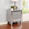Coaster Home Furnishings Leighton Modern Classic Wood 2-Drawer Bedroom Nightstand Bedside Table Organizer Unit Metallic Mercury 204922 view 2