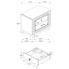 Coaster Home Furnishings Leighton Modern Classic Wood 2-Drawer Bedroom Nightstand Bedside Table Organizer Unit Metallic Mercury 204922 view 3