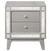Coaster Home Furnishings Leighton Modern Classic Wood 2-Drawer Bedroom Nightstand Bedside Table Organizer Unit Metallic Mercury 204922 view 4