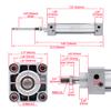Heschen Tie-Rod Pneumatic Air Cylinder, SC 32-100, 32mm Bore, 100mm Stroke, PT 1/8 Port, Double Acting, Adjustable Cushion, Self-Lubricating Actuator for Industrial & Woodworking view 2