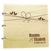Rustic Wedding Wood Engraved Bride & Groom Guestbook Custom Photo Album Advice Scrapbook view 1