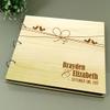Rustic Wedding Wood Engraved Bride & Groom Guestbook Custom Photo Album Advice Scrapbook view 2