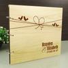 Rustic Wedding Wood Engraved Bride & Groom Guestbook Custom Photo Album Advice Scrapbook view 3