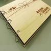Rustic Wedding Wood Engraved Bride & Groom Guestbook Custom Photo Album Advice Scrapbook view 4