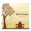 Bride and Groom Silhouette Personalized Name and Date Wedding Wooden Guest Book Photo Albums Scrapbook view 1