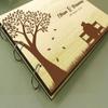 Bride and Groom Silhouette Personalized Name and Date Wedding Wooden Guest Book Photo Albums Scrapbook view 2