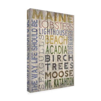 Wrapped Canvas Wall Art - Lantern Press 'Maine' Wall Art for Living Room, Bedroom, or Office Dcor - 16x24