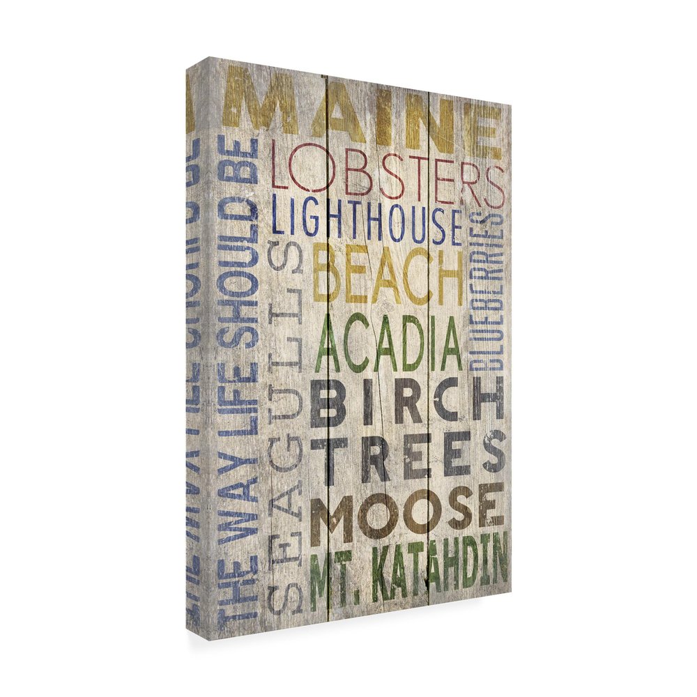 Wrapped Canvas Wall Art - Lantern Press 'Maine' Wall Art for Living Room, Bedroom, or Office Dcor - 16x24