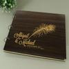 Wedding Wooden Unique Guest Book Personalized Rustic Wood Name Engraved Photo Albums view 2