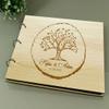 Personalized Name and Date Unique Scrapbook Wood Engraved Wedding Trees Guest Book view 4
