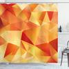 Ambesonne Abstract Shower Curtain, Abstract Art Style Geometric Theme Vector Illustration of Triangles Print, Cloth Fabric Bathroom Decor Set with Hooks, 69" W x 84" L, Orange and Yellow view 1
