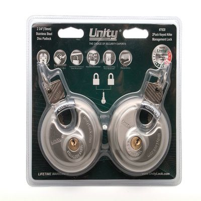 Same Keys for 2 Stainless Steel Disc Padlock 2-3/4", Self Storage disc Lock (2 Locks Keyed Alike)#7920
