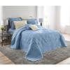 BrylaneHome Bedding Lightweight All Season Modern Amelia Quilted Damask Oversized Ultra Soft Bedspread - Twin, Ashley Blue view 1