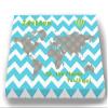 Dr Seuss, Personalized Canvas Nursery Chevron World Map, Customized Baby Name Wall Art Decor, Unique Educational Painting, Memorable Boys & Girls Gift, Giclee Print Stretched on Wood Frame 24X30 view 3