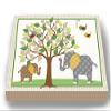 Whimsical Elephant & Lovebirds Garden - Checkerboard Stretched Canvas Nursery Decor - Wall Art That Makes a Memorable Baby Gift Idea - Wooden Frame Construction - Ready to Hang 20X24 view 3