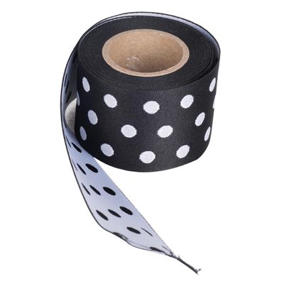 A&B T41917-AB 2" Black Polka Dot Ribbon