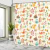 Ambesonne Cartoon Shower Curtain, Autumn Pattern Owl Fox Squirrel Birds Animal Leaves Print, Cloth Fabric Bathroom Decor Set with Hooks, 69" W x 84" L, Cream Multicolor view 4