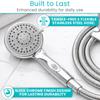 Vive Hand Held Shower Head with Long Hose - Detachable 2 in 1 Universal High Pressure Handheld Adapter - Chrome Finish with Large Waterfall Rainfall (Chrome) view 4