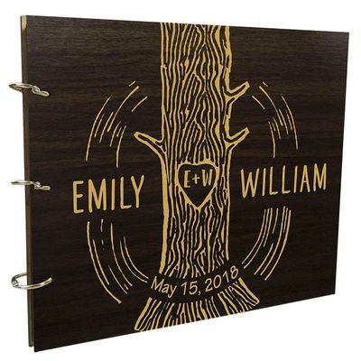 Darling Souvenir Custom Wooden Wedding Guestbook Photo Album Book Wood Engraved