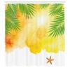 Ambesonne Summer Shower Curtain, Watercolor Holiday Sun Vacation Themed Paint Starfish and Palm Leaves Print, Cloth Fabric Bathroom Decor Set with Hooks, 69" W x 75" L, Fern Green view 2