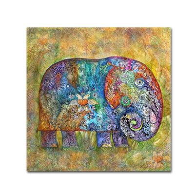 Trademark Fine Art Runes Elephant by Oxana Ziaka, 18x18-Inch