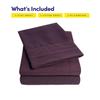 1500 Supreme Collection Twin XL Sheet Sets Purple- 3 Piece Bed Sheets and Pillowcase Set for Twin XL Mattress - Extra Soft, Elastic Corner Straps, Deep Pocket Sheets, Twin XL Purple view 3