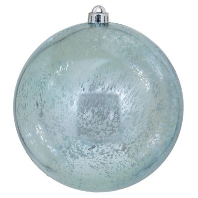 Vickerman 8" Christmas Ornament Ball, Baby Blue Shiny Mercury Finish, Shatterproof Plastic, Holiday Christmas Tree Decoration