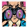 Ambesonne Comics Shower Curtain, Business Man Wants Ice Cream Pop Art Retro Style Parody Humor Cartoon Illustration, Cloth Fabric Bathroom Decor Set with Hooks, 69" W x 75" L, Pink Blue view 2