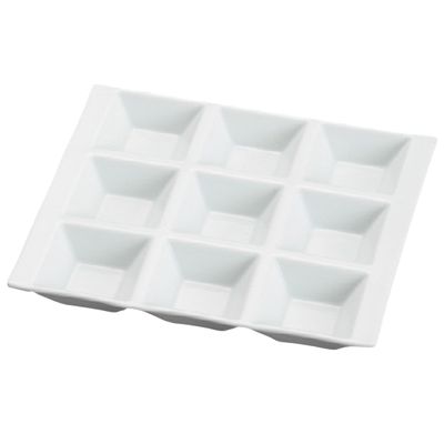 Yamasita Craft 11628120 White Porcelain A La Carte Tray, 8.7 x 9.8 x 1.1 inches (22 x 25 x 2.7 cm)