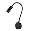 LEDSONLINE Black Wall Lamp Sconces Built-in Power 3W Wall headboard Mount Lamp for Art Gallery Display Bedroom Reading Light 110V Hardwired Without of Plug in Cord view 1