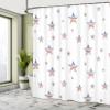 Ambesonne 4th of July Shower Curtain, Scattered Stars with American Flag Motifs Independence Day Theme, Cloth Fabric Bathroom Decor Set with Hooks, 69" W x 75" L, Ruby Navy Blue White view 1