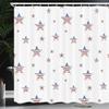 Ambesonne 4th of July Shower Curtain, Scattered Stars with American Flag Motifs Independence Day Theme, Cloth Fabric Bathroom Decor Set with Hooks, 69" W x 75" L, Ruby Navy Blue White view 2