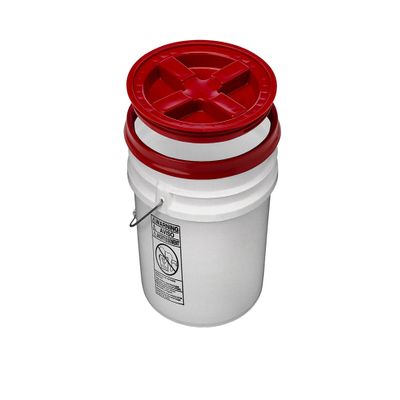 4.25 Gallon White Bucket with Gamma Seal Lid (Red)