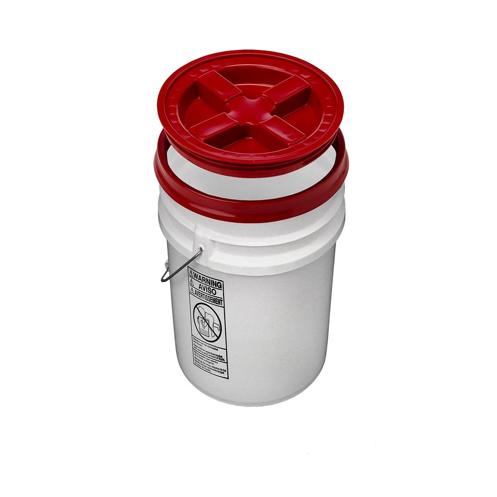 4.25 Gallon White Bucket with Gamma Seal Lid (Red)