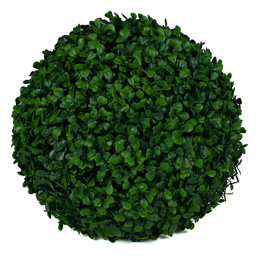 3rd Street Inn Medium Boxwood Topiary Ball - Artificial Plant Set - Indoor/Outdoor Wedding Party Decor - Faux Foliage Garden Sphere - Tree and Bush Substitute (11", 2 Pack)