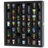 41 Shot Glass Display Case Holder Bar Collection Cabinet Wall Rack Shadow Box with Door Black view 1