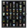 41 Shot Glass Display Case Holder Bar Collection Cabinet Wall Rack Shadow Box with Door Black view 2