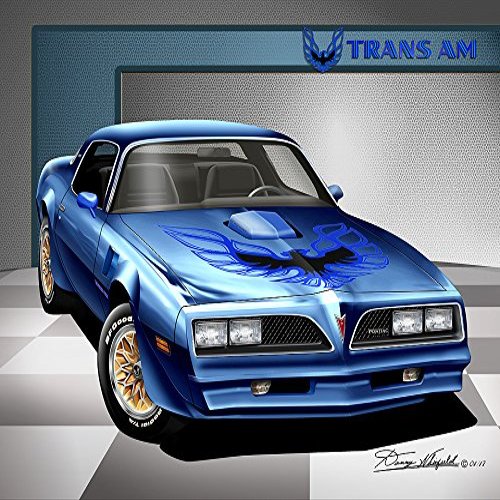 1977-1978 Firebird Trans AM - Martinique Blue-Art Print Poster by Artist Danny Whitfield - Size 20 X 30
