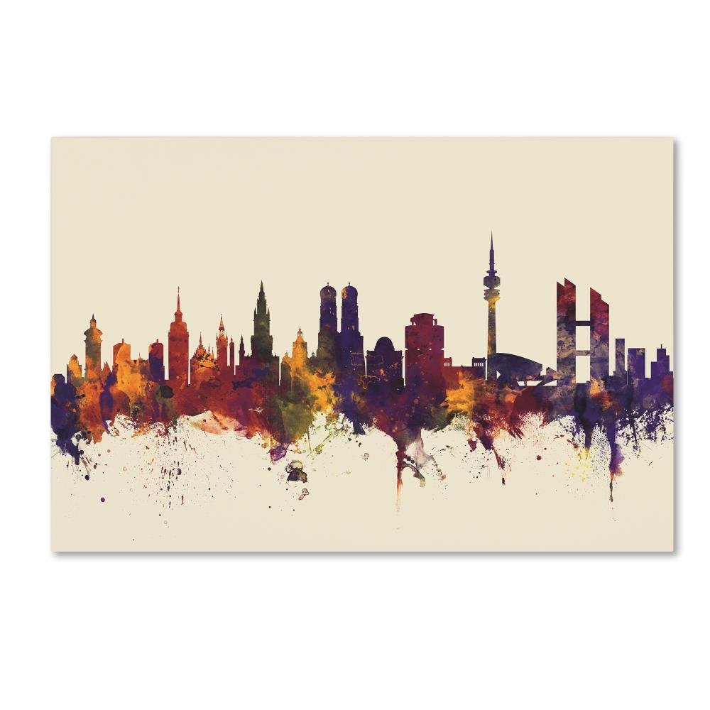 Trademark Fine Art Munich Germany Skyline IV by Michael Tompsett, 16x24-Inch-Inch