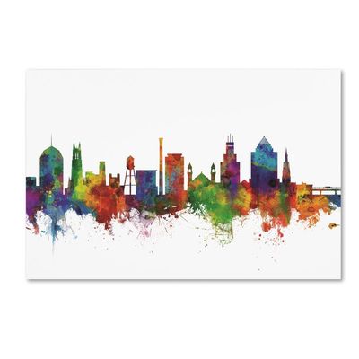 Trademark Fine Art Durham North Carolina Skyline II by Michael Tompsett, 16x24-Inch-Inch
